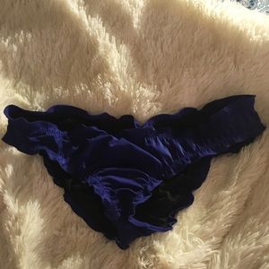 Deep Blue Ruched Cheeky VS Bikini Bottoms